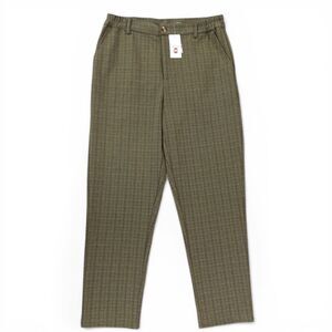 Willow + Root Women’s Olive Green Plaid Pants Sz L Stretch Casual Office Career